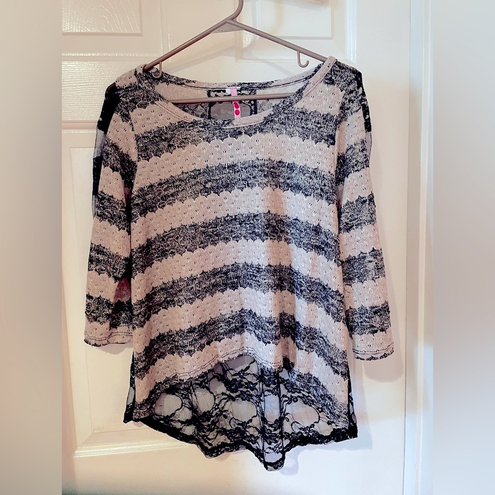 Black & light pink striped dress top, super comfy.